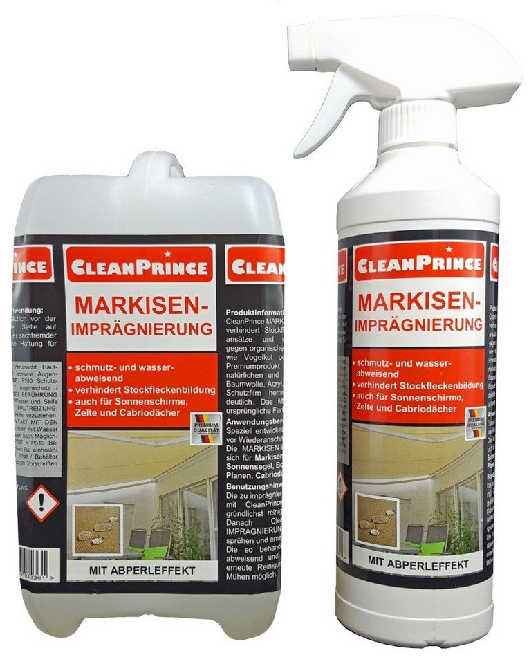 CleanPrince Markise Markisen - Imprägnierung transparent Imprägniermittel Zelte von CleanPrince