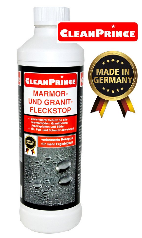 CleanPrince Marmor Granit Fleckstop, innen außen Naturstein-Imprägnierung von CleanPrince