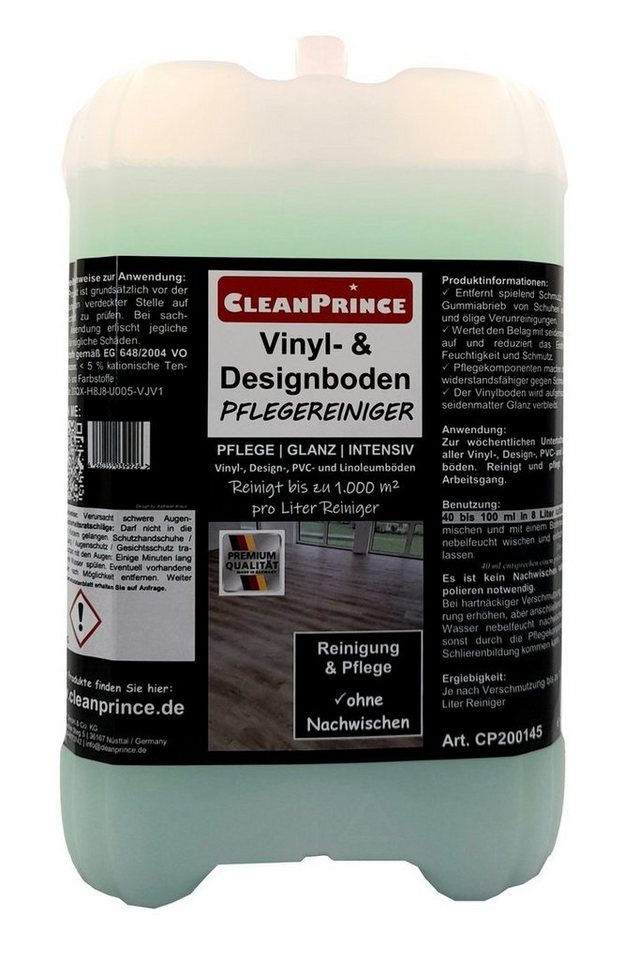 CleanPrince Pflegereiniger Vinylboden & Designboden Reiniger Vinyl- und Designbodenreiniger (Konzentrat) von CleanPrince