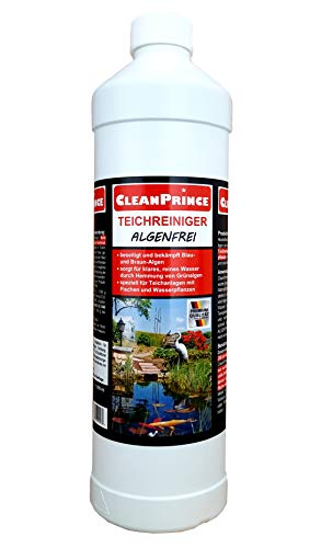 CleanPrince Teichrein-Algenfrei 1 Liter Algenvernichtung Blaualgen Braunalgen Teichreiniger von CleanPrince