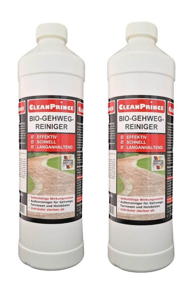 CleanPrince Unkrautbekämpfungsmittel Bio Gehweg Reiniger, Außenreiniger vernichtet Unkraut und Pflanzen, 2000 ml, 1,00 St., selbsttätige Wirkungsweise von CleanPrince