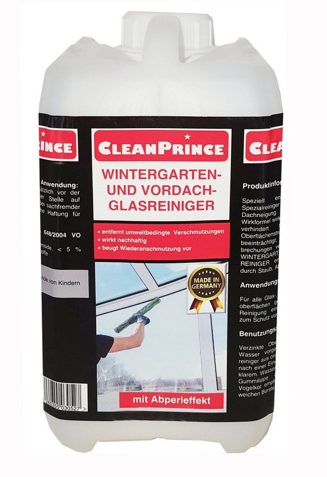 CleanPrince Wintergarten und Vordach Glasreiniger Glasreiniger (gebrauchsfertiger Spezialreiniger) von CleanPrince