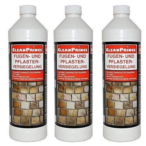 Fugenfestiger Fugenversiegelung und Pflasterversiegelung 3 x 1 Liter = 3 Liter Sandfugen CleanPrince Splitt auskehren versiegeln Fuge Ritzen Fugenversiegelung Fugen Pflasterfugen von CleanPrince