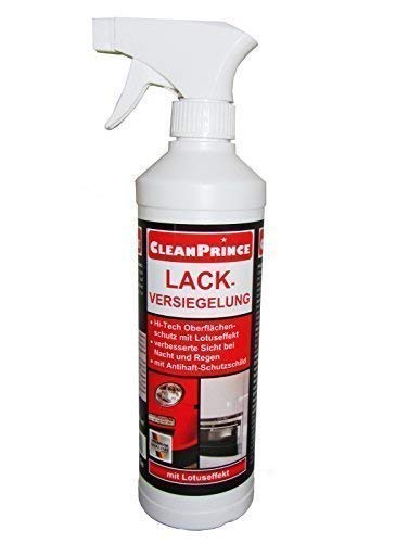 Lackversiegelung 500 ml 0,5 Liter | Lack - Versiegelung Auto Möbel Küchen Fronten Motorrad Nano Hochglanz Lotus Oberflächen Finish Pflege Finishing Glaze Glanz nach Politur Acryl Lotuseffekt von CleanPrince