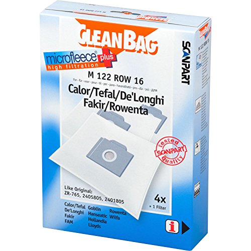 CleanBag M 122 ROW 16 Staubbeutel, wie Original: 76, ZR-764, ZR-765, 2401805, 2405805, Inhalt: 4 Staubsaugerbeutel + 1 Universalfilter von Cleanbag