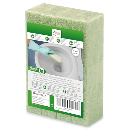 Cleaning Block WC - Toilette reiniger - Urinsteinentferner Set – 4er Pack Anti-Kalk Stäbe für WC, Waschbecken und Dusche – Effektive Entfernung von Kalk, Urinstein und Schmutz von Cleaning Block
