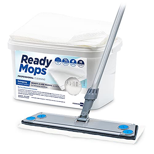 CleaningBox® Feuchte 5-in-1 ReadyMops Reinigungsmopps Bodenwischtücher mit Allzweckreiniger (ohne Wischer), Spenderbox mit 20x Wischmopp Größe 42x13cm, Duft Sommerfrische - Sofort Einsetzbar von Cleaning Box