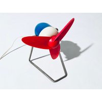 1950S Elger Mini Table Fan/Mid-Century Vintage Decor French Colours von CleaningOutOurChaos