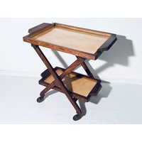 Art Deco Serving Trolley/Foldable Wooden Table Bar Wagon Vintage 1920S von CleaningOutOurChaos
