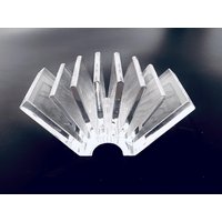 Guzzini Perspex Lucite Desk Card Organizer/1980S Vintage Vip Office Line Accessory Italian Design von CleaningOutOurChaos