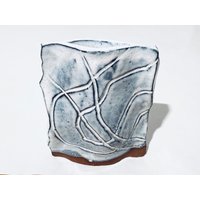 Japanese Studio Ceramic Vase/Rectangular Extravagant Shape von CleaningOutOurChaos