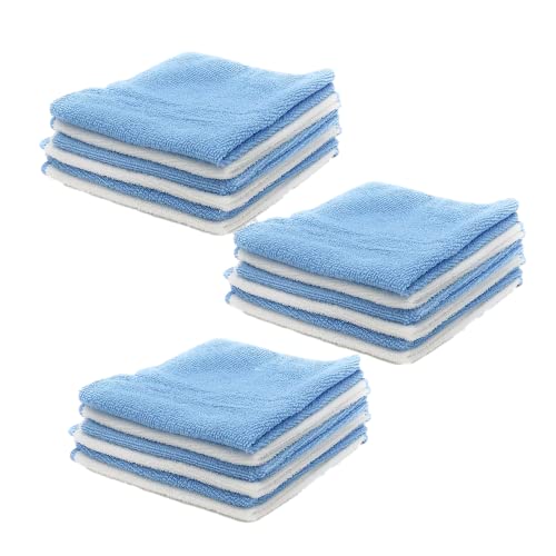 Cleanlevel EST 2016 Microfasertuch Poliertuch Set Blau Weiß 30 x30 cm Putztücher Putzlappen Auto Haushalt fusselfrei Allzwecktuch Tücher Reinigungstücher (18) von Cleanlevel EST 2016