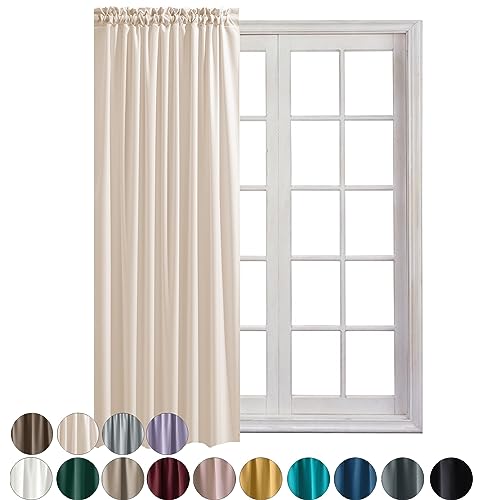 Cleanlevel EST 2016 Vorhang Blickdicht 140x250cm Gardine mit Kräuselband Universalband Wohnzimmer Schal lang für Schlafzimmer Vorhänge (Creme, 1) von Cleanlevel EST 2016