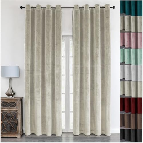 Cleanlevel Samtvorhang (2er Set) 140x245 cm – Vorhänge Blickdicht mit Ösen – Hochwertige blickdichte Vorhänge mit Hitzeschutz & Kälteschutz von Cleanlevel EST 2016