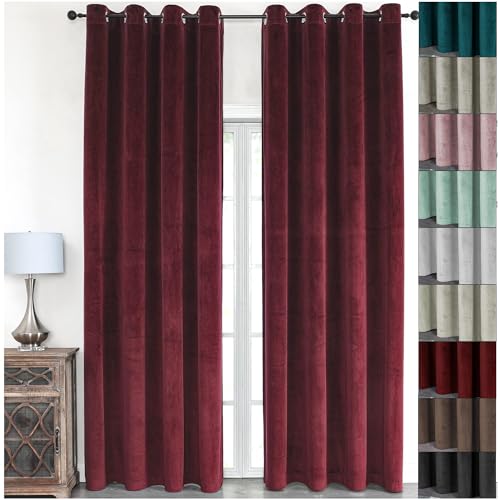 Cleanlevel Samtvorhang (2er Set) 140x245 cm – Vorhänge Blickdicht mit Ösen – Hochwertige blickdichte Vorhänge mit Hitzeschutz & Kälteschutz von Cleanlevel EST 2016