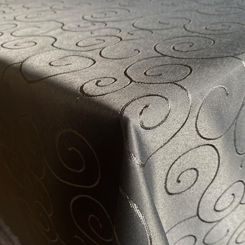 Tischdecke Hochwertig Tischdecken Stofftischdecke Tischtuch Ornamente dunkelgraue Tafeldecke Bügelarm Seidenglanz schnelltrocknend Bügelfrei Grau Eckig 110x110cm von Cleanlevel EST 2016