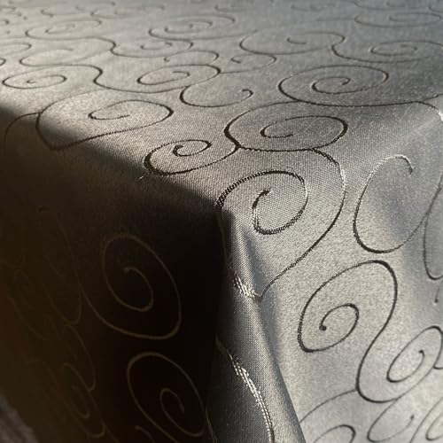 Hochwertige Stofftischdecke Ornamente Tischdecke Tafeldecke Tischtuch Bügelarm schnelltrocknend Grau Eckig 110x160cm von Cleanlevel EST 2016