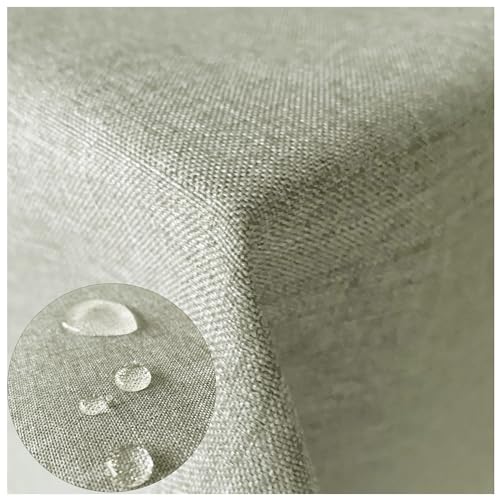 Hochwertige Tischdecke Stofftischdecke In und Outdoor Leinenlook wasserabweisend schmutzabweisend wetterfest Gartentischdecke Tafeldecke Tischtuch (Champagner, Eckig 90x90cm) von Cleanlevel EST 2016