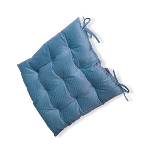 Sitzkissen, Sitzkissen 40x40, Stuhlkissen, 100% Polyester, 9Punktsteppung, Gartenkissen, Samtoptik, Sitzpolster, Kissen für Stühle, gemütlich, mehrere Farben (1, Mint, Quadratisch) von Cleanlevel EST 2016