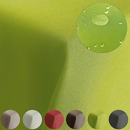 Tischdecke Gartentischdecke mit Lotuseffekt Outdoor Tafeldecke wasserabweisend Tischtuch RUND OVAL ECKIG Rechteckig (Grün, 130x260cm) von Cleanlevel EST 2016