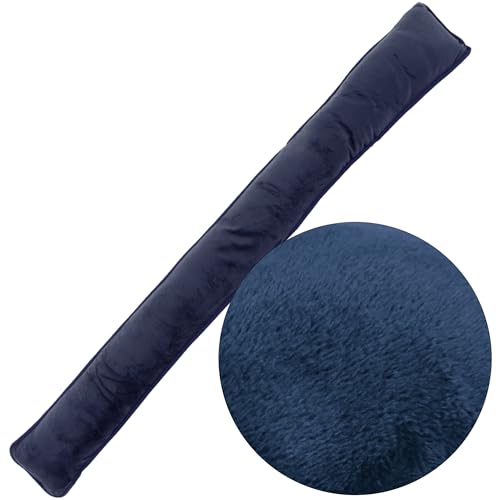 Zugluftstopper mit Microfaserbezug Türbodendichtung Türdichtung Fensterdichtung Türwindstopper Windstopper (Dunkelblau, 1er) von Cleanlevel EST 2016