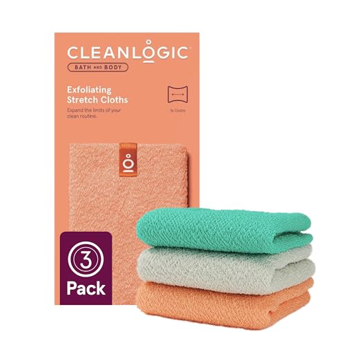 Cleanlogic Peeling-Waschlappen, Stretch, 3 Stück von Cleanlogic