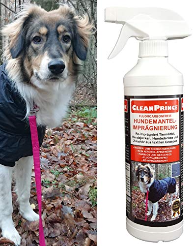 Hundemantel-Imprägnierung 0,5 Liter | Imprägnierspray Hundemantelimprägnierung Tierjacken Hundedecken Hundesofa Hundebett Hundeoverall Imprägniermittel Regenmantel Hund Einwaschimprägnierung von CleanPrince