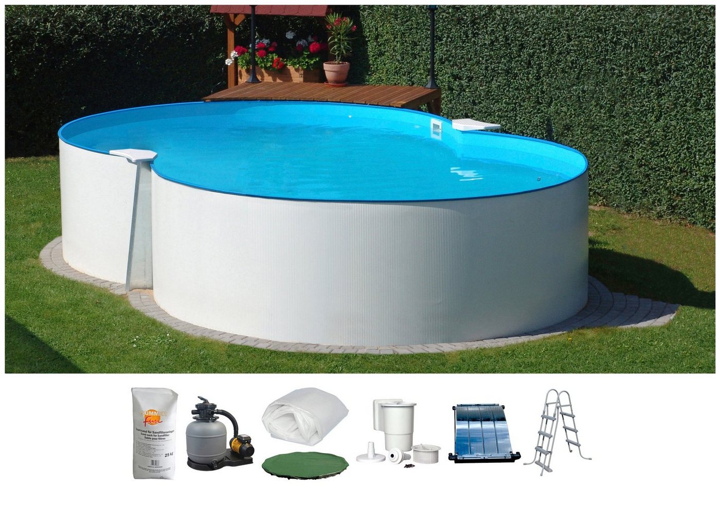 Clear Pool Achtformpool (Set, 8-tlg), 540x350x120 cm inkl. Solarset von Clear Pool