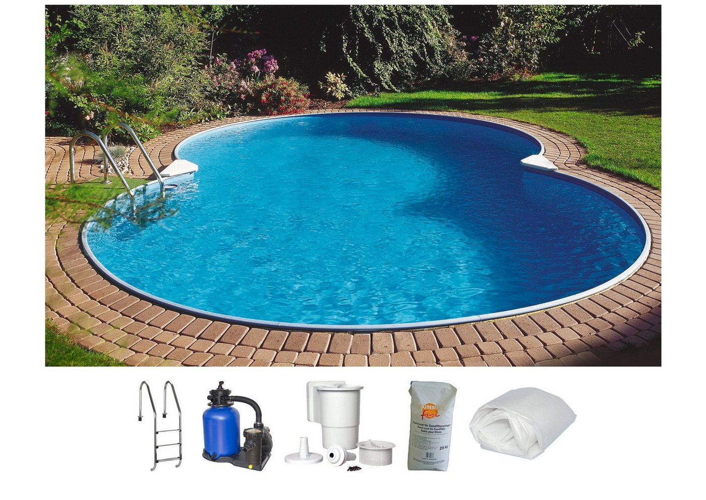 Clear Pool Achtformpool Standard (Set, 6-tlg), 350x540x120 cm für den Volleinbau von Clear Pool