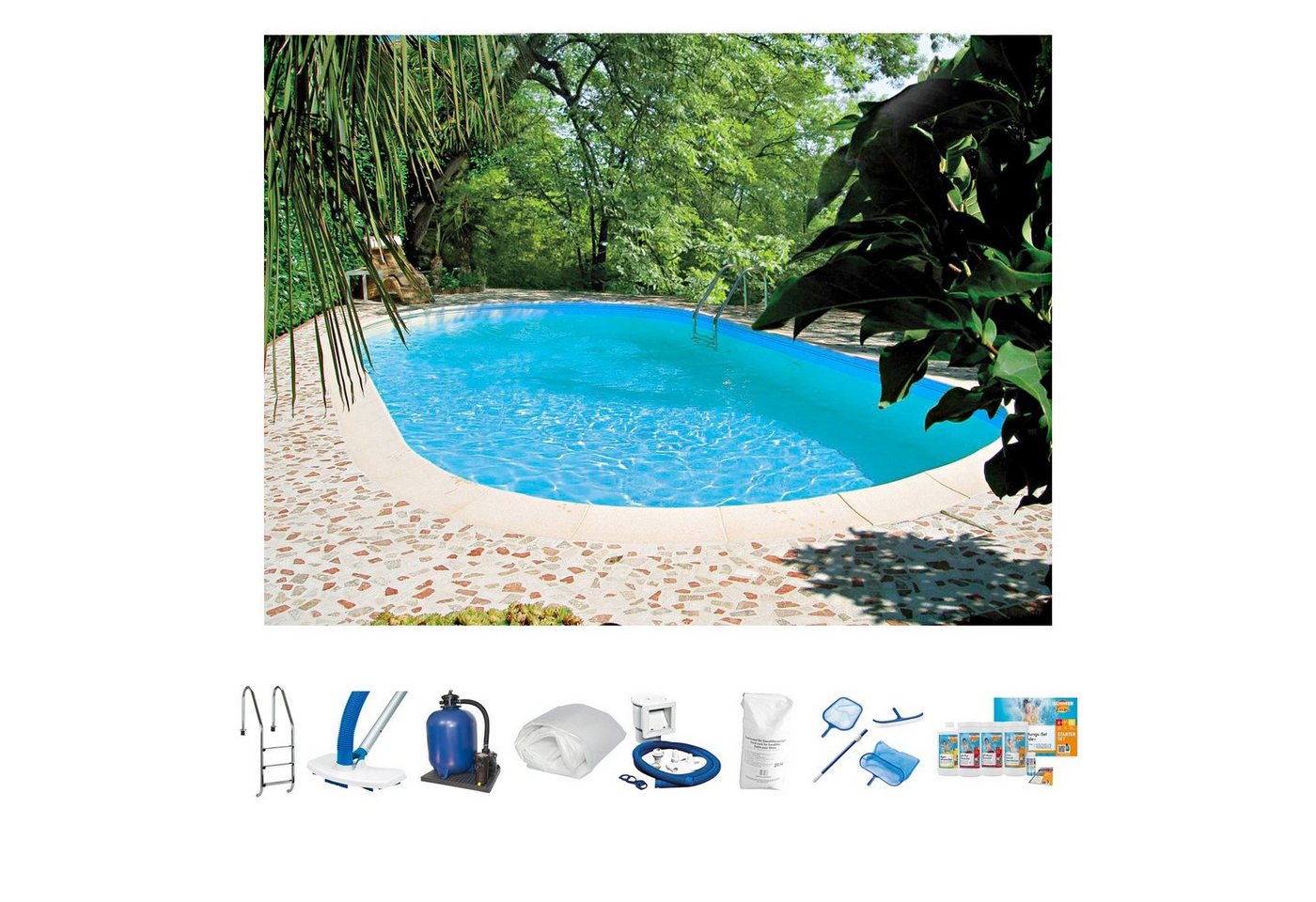 Clear Pool Ovalpool TAHITI (Set, 9-tlg), 623x360x120 cm von Clear Pool