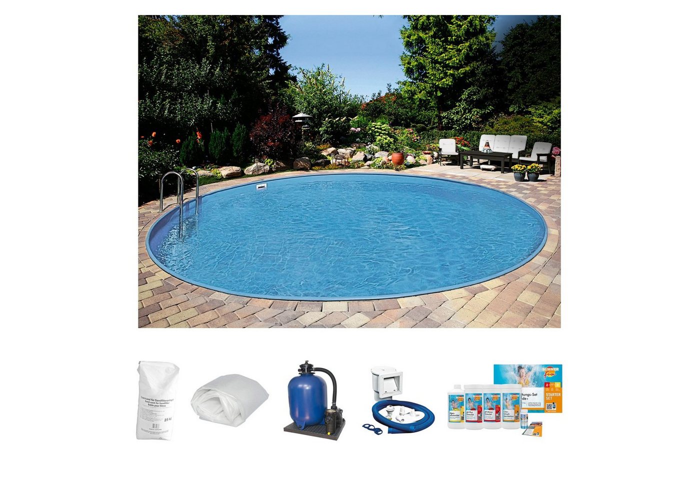Clear Pool Rundpool Premium Ibiza (Set), inkl. umfangreichem Zubehör in verschiedeneren Größen von Clear Pool