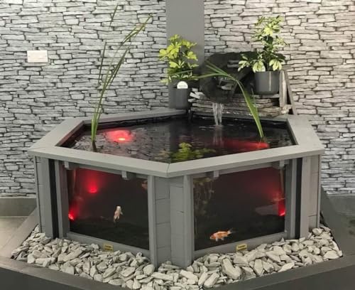 Lily Clear View Garden Aquarium Sechseckiger Teich, Hellgrau von Clear View Garden Aquarium