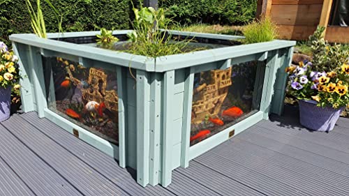 Clear View Garden Aquarium Lotus Gartenteich, quadratisch mit Fenstern von Clear View Garden Aquarium