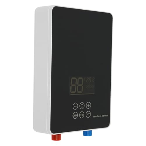 6KW Elektrischer Warmwasserbereiter Thermostat Dusche Warmwasserbereiter Heizung mit LCD-Display, Thermostat Dusche Durchlauferhitzer, zum Erhitzen von Wasser in Küche oder Bad, 19.7 * 6.5 * 28.5 cm von ClearFragrans