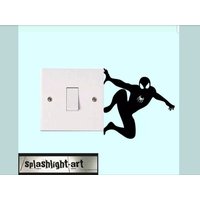 2x 10 cm Spinne Superheld Lichtschalter Vinyl Aufkleber Sticker Schwarz Wand von ClearLightStudioArt