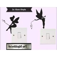 Tink 2x 10 cm Lichterkette Lichtschalter Vinyl Aufkleber Für Wand Oder Auto von ClearLightStudioArt