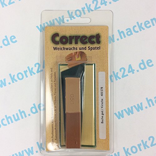 CleHo Weichwachs mit Spatel zur Reparatur von Parkett und Laminatboden Buche gedämpft und Kirsche von CleHo