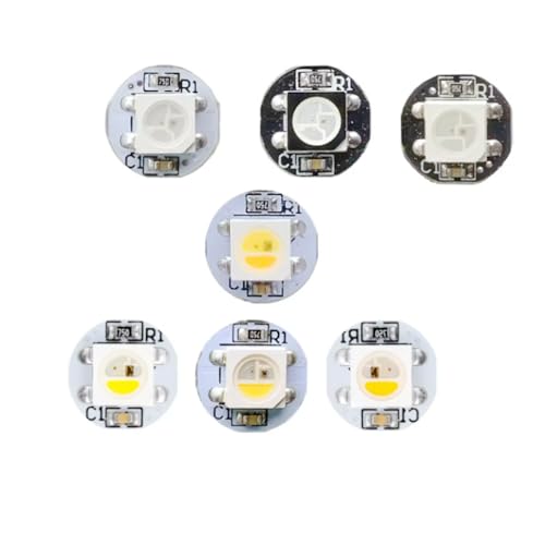 100 Stück 5050 SMD WS2812B RGB / SK6812 RGBW WWA adressierbare LED-Chips mit Leiterplatine (10mm x 3mm), Kühlkörper, schwarz/weiße Leiterplatte, DC 5V. (SK6812 RGBWW (3000K)) von Cleiscry