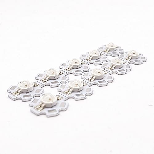 Cleiscry 10 Stück 3 W 3 x 1 W RGB Farbe High Power LED Light Emitter 4 Pins / 6pin with 20mm Star Base (4pin RGB LED with PCB) von Cleiscry