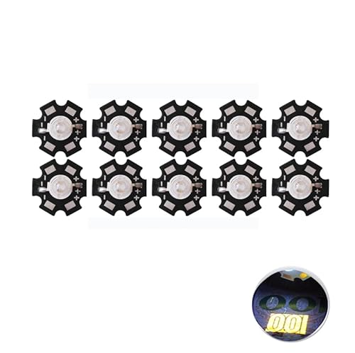 Cleiscry 10 pcs High Power Led Chip 3W UV 365-370nm DC 3.2V -3.8V SMD COB Licht Emitter Komponenten Diode 3 W Birne DIY Beleuchtung (3W 365nm (mit PCB)) von Cleiscry
