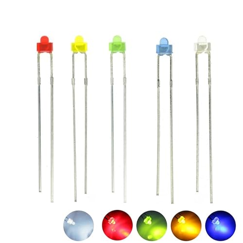Cleiscry 100PCS 2mm Multicolor Rund oben, Diffused Len LED Diode Licht Verschiedene Kit Grün Blau Weiß Gelb Rote Komponente für Wissenschaftsprojekte, Schulen und Heimwerkerprojekte Cleiscry 100PCS 2mm Multicolor Rund oben, Diffused Len LED Diode Licht Verschiedene Kit Grün Blau Weiß Gelb Rote Komponente für Wissenschaftsprojekte, Schulen und Heimwerkerprojekte von Cleiscry