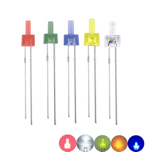 Cleiscry 100PCS 2mm Multicolor flache Oberseite, Diffused Len LED Diode Licht Verschiedene Kit Grün Blau Weiß Gelb Rote Komponente für Wissenschaftsprojekte, Schulen und Heimwerkerprojekte Cleiscry 100PCS 2mm Multicolor flache Oberseite, Diffused Len LED Diode Licht Verschiedene Kit Grün Blau Weiß Gelb Rote Komponente für Wissenschaftsprojekte, Schulen und Heimwerkerprojekte von Cleiscry