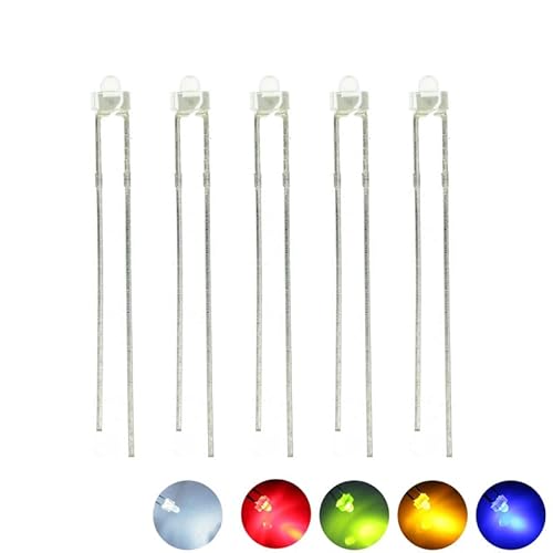 Cleiscry 200Stücke 1.8mm 5 Farbe Jedes 40Stück Runde Spitze Wasser klar Lens LED Diode Licht Sortierte Kit Grün Blau Weiß Gelb Rot Komponente DIY von Cleiscry