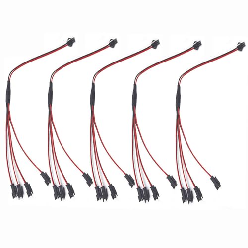 Cleiscry 5 Stück 2Pin SM Splitter Stecker 1 bis 4 LED Stecker JST männliches weibliches Verbindungsstück Drahtkabel für WS2812 LED Streifen Licht von Cleiscry