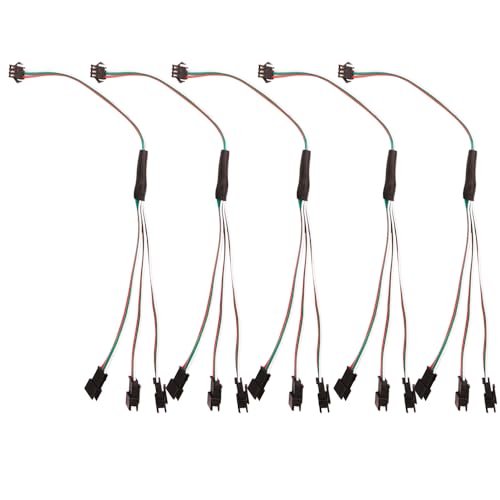 Cleiscry 5 Stück 3Pin SM Splitter Stecker 1 bis 3 LED Stecker JST männliches weibliches Verbindungsstück Drahtkabel für WS2812 LED Streifen Licht von Cleiscry