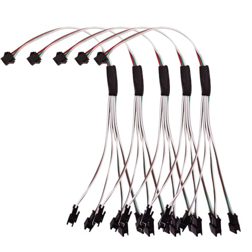 5 Stück 3Pin SM Splitter Stecker 1 bis 4 LED Stecker JST männliches weibliches Verbindungsstück Drahtkabel für WS2812 LED Streifen Licht von Cleiscry