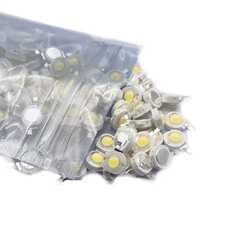 Cleiscry High Power Led Chip 1/3 Watt Super Helle Intensität SMD Licht Emitter Komponenten Diode Birne Lampe Perlen Chip DIY Leuchten für Flutlichtscheinwerfer (50 stücke 3W natürlich weiß (4000K)) von Cleiscry