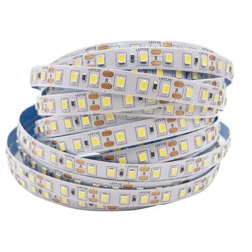 Cleiscry LED-Streifen,12V, 5 Meter, 6-8 W/M, dimmbar, PWM, Breite 8 mm, Warmweiß, weiß, natürlich Heim lampen streifen IP20 (Warmweiß 3000 K) von Cleiscry
