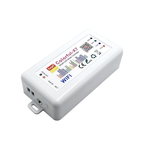 Cleiscry Ws2812B LED IC Strip Controller Dc5-24V Wifi Bunt-X7 Musik Ws2811 Sk6812 X7 Adressierbare Smart App Controller (WIFI Colorful -X7) von Cleiscry