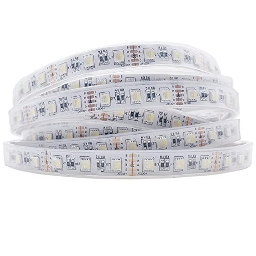 DC 12V /24V 5050 RGBW (6000K)/ RGB+Warm White (3000K) 4 Colors in 1 LED 5m 16.4ft 60LEDs/m LED strip tape Lights (Wasserdichtes IP67, 12V Rgb+Weiß 4in1) von Cleiscry